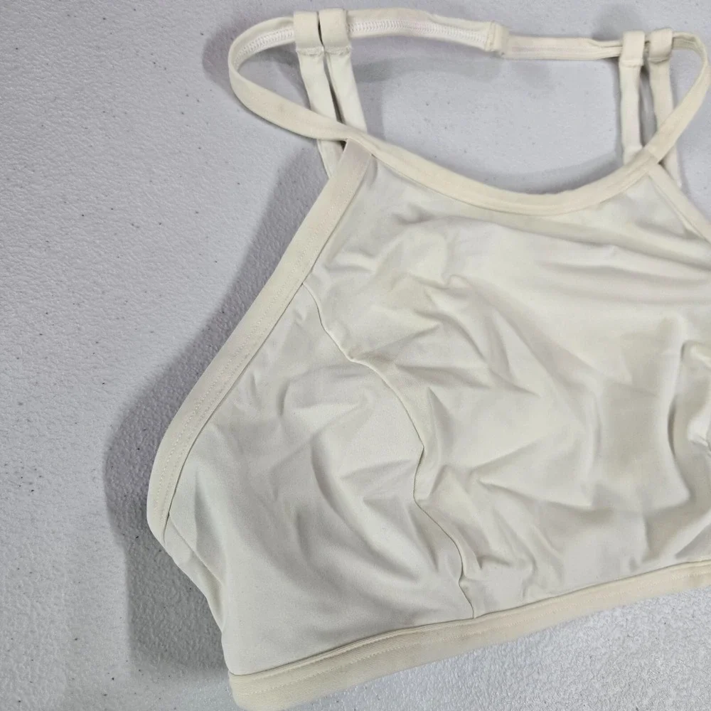 Lululemon Women Swimwear‎ 2 Ivory Bikini High Neck Strappy Wireless